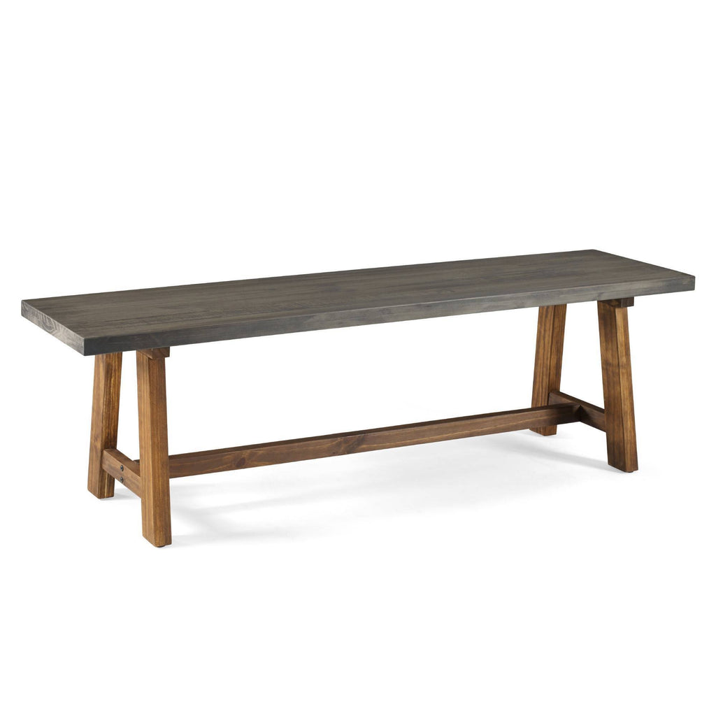 Solid Wood Trestle Dining Bench Gray/Brown D547732