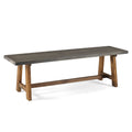 Solid Wood Trestle Dining Bench Gray/Brown D547732