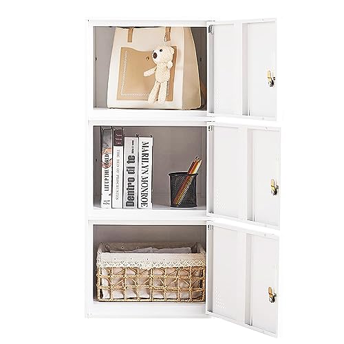3 Door White Metal Storage Cabinet O29233