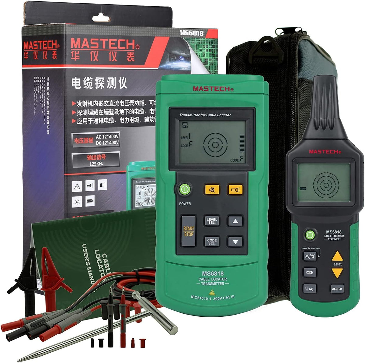 Cable Detector Wire Cable Tracker Metal Pipe Locator Voltage Tester 12~400V AC/DC I186