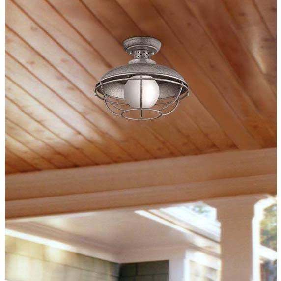 Galvanized Steel Cage Outdoor Ceiling Light Q823483