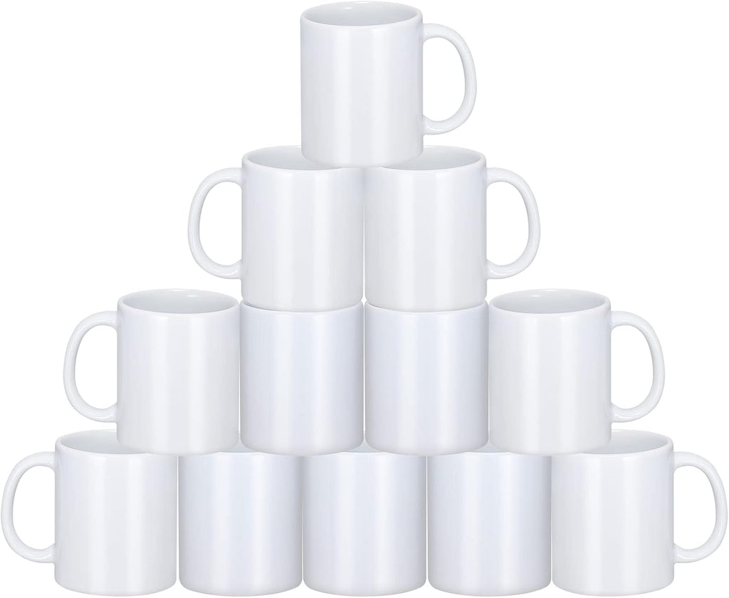12 Pcs 11 oz White Ceramic Sublimation Mugs K237514