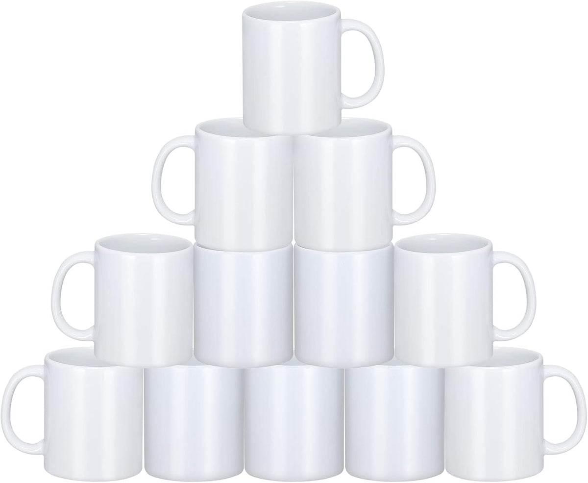 12 Pcs 11 oz White Ceramic Sublimation Mugs K237514