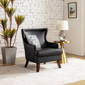 Black Faux Leather Wingback Accent Chair M737