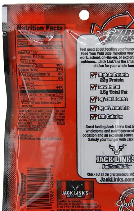 Beef Jerky, Original, 1.5-Ounce Bags (Pack of 10) U303118