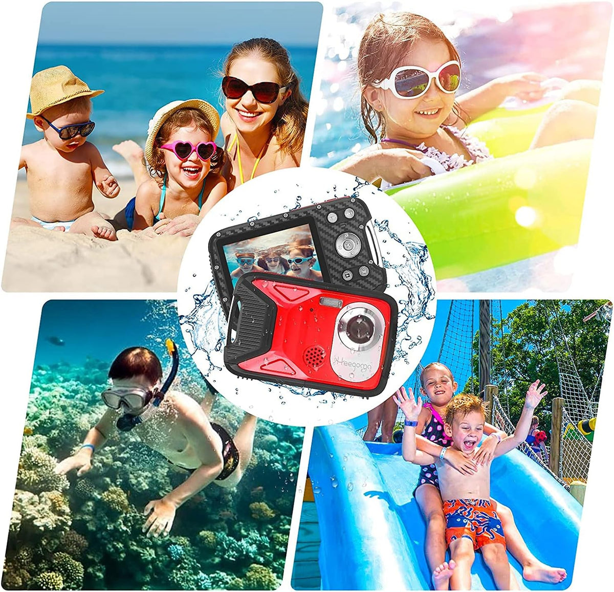 Waterproof Digital Camera 21MP 1080P Blue L569