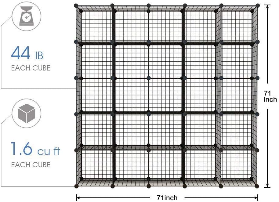 14x14 Wire Cube Storage 30-Cube Modular Shelving Unit S81649