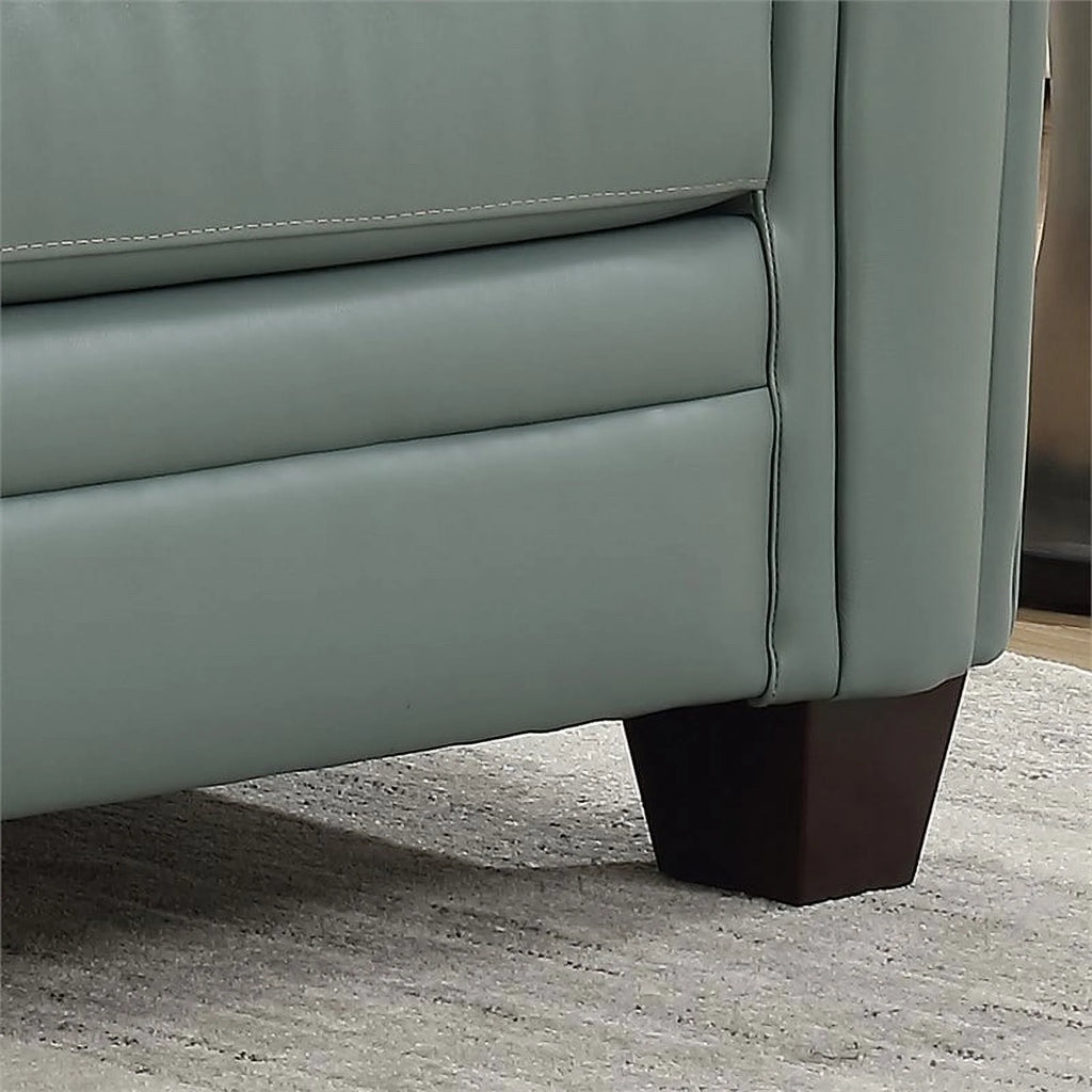 Spa Green Leather Tufted Back Sofa P678