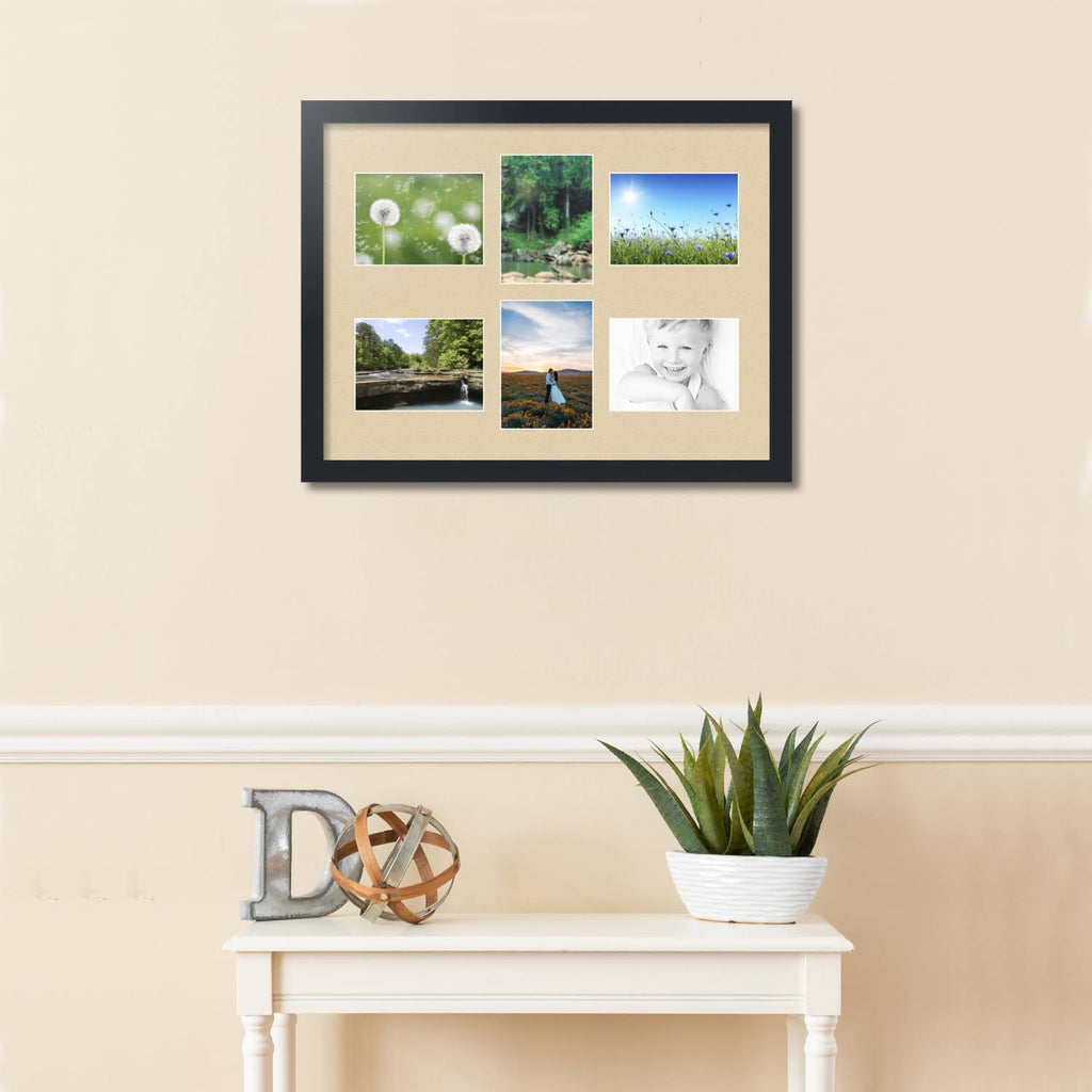 Satin Black Collage Picture Frame 6 Openings 5x7 Q174907