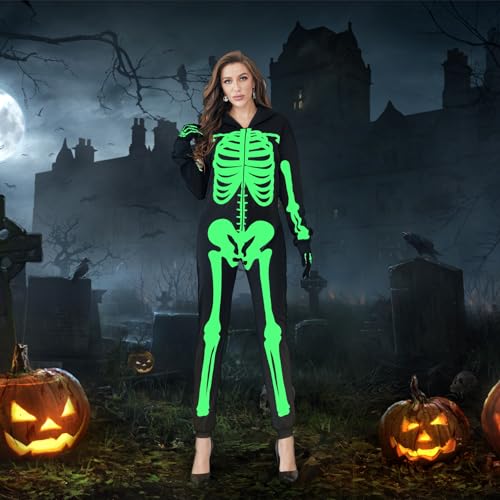 Black Skeleton Onesie Bodysuit with Gloves M3806