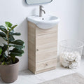 18 Inch White Bathroom Vanity Set with Ceramic Sink, 1 Door 1 Drawer P104714
