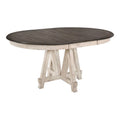 66" Round Farmhouse Wood Dining Table in Gray H829942