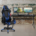Black Reclining Gaming Chair Set with Cup Holder and Headphone Hook S449