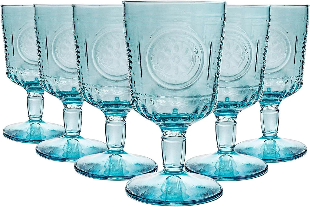 Light Blue Set Of 6 Stemware Glasses U715005
