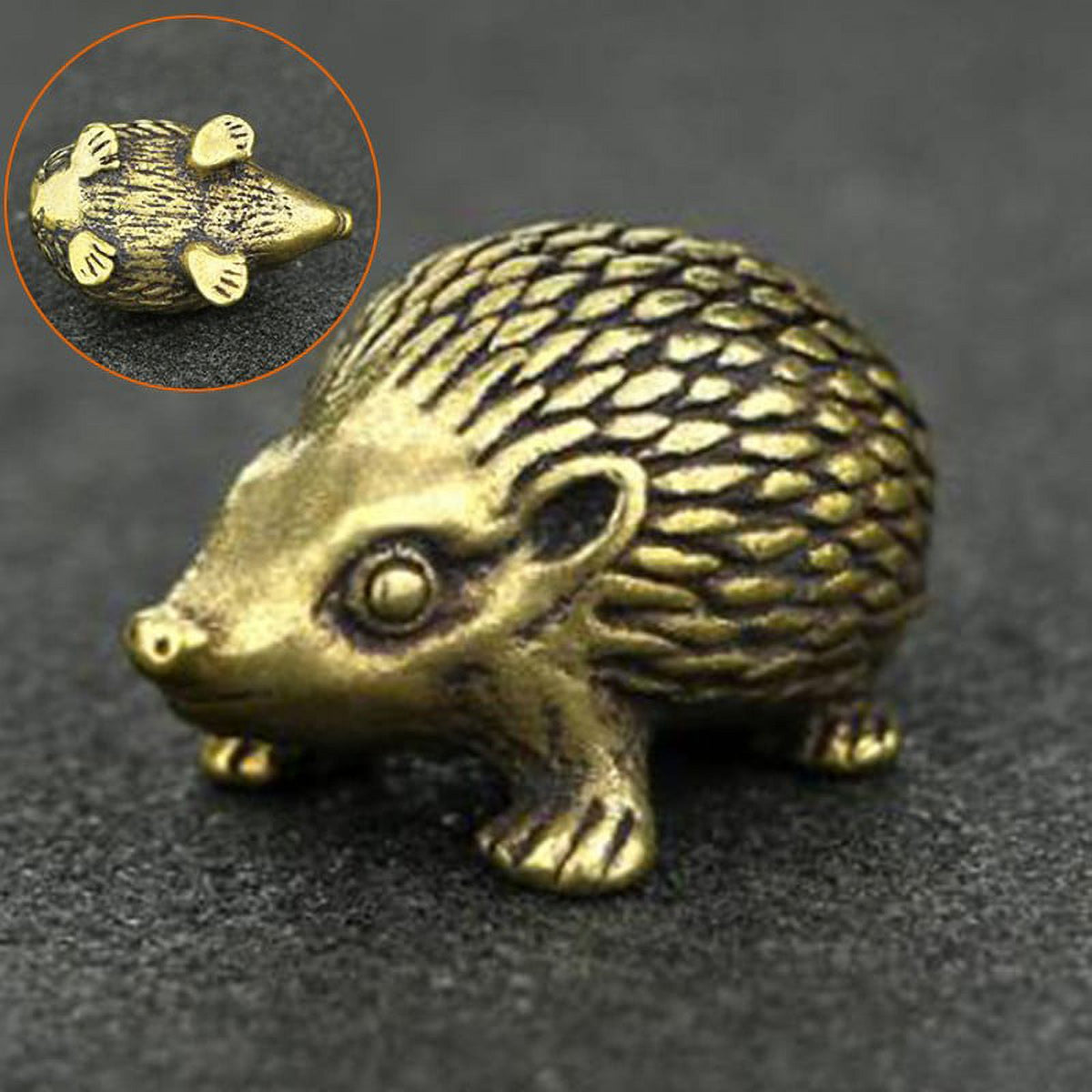 Brass Hedgehog Statue Home Decor Ornaments I66802