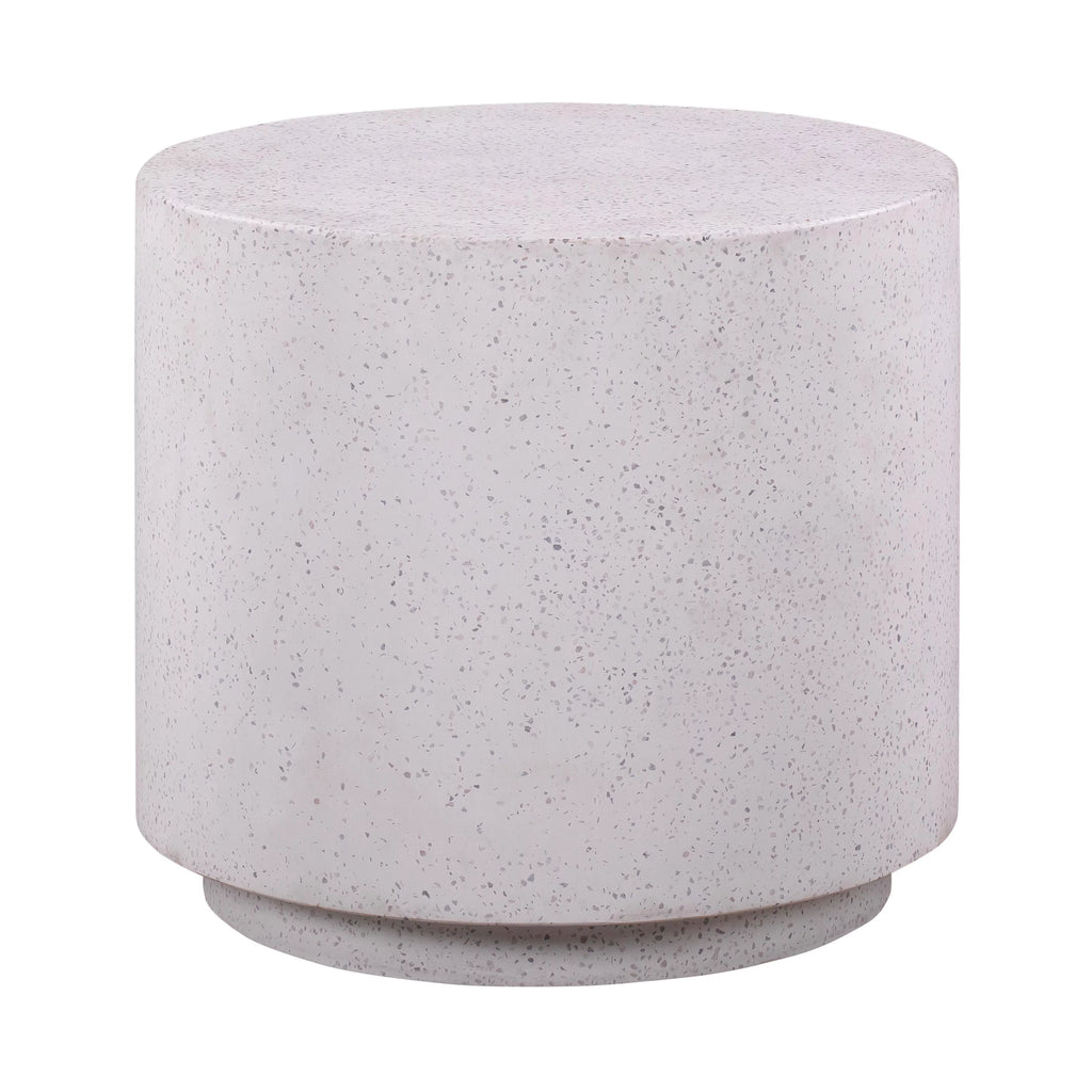 Round Light Speckled Concrete Side Table H3762