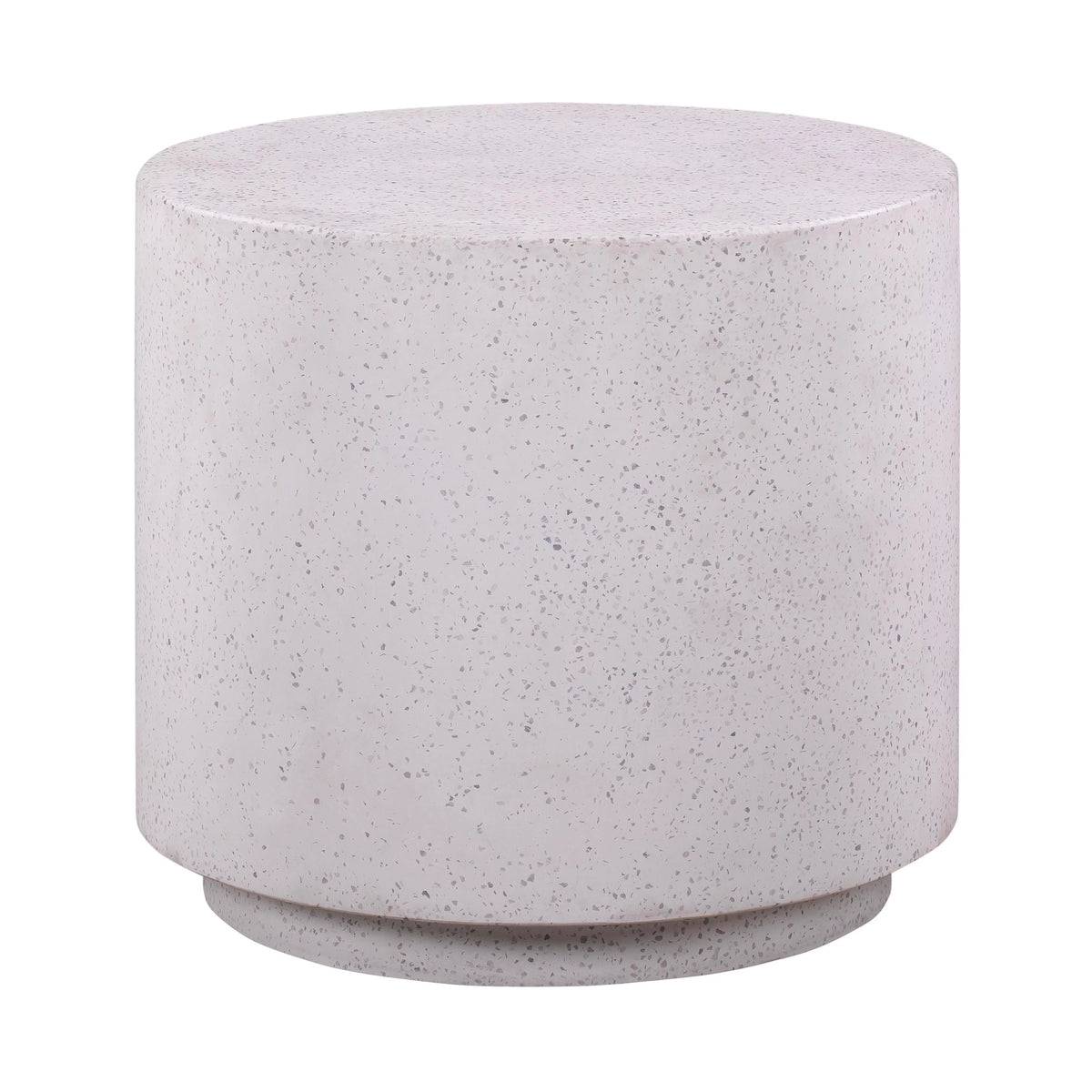 Round Light Speckled Concrete Side Table H3762