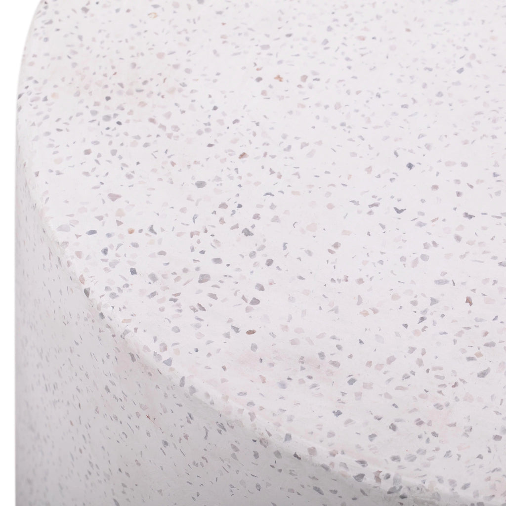 Round Light Speckled Concrete Side Table H3762
