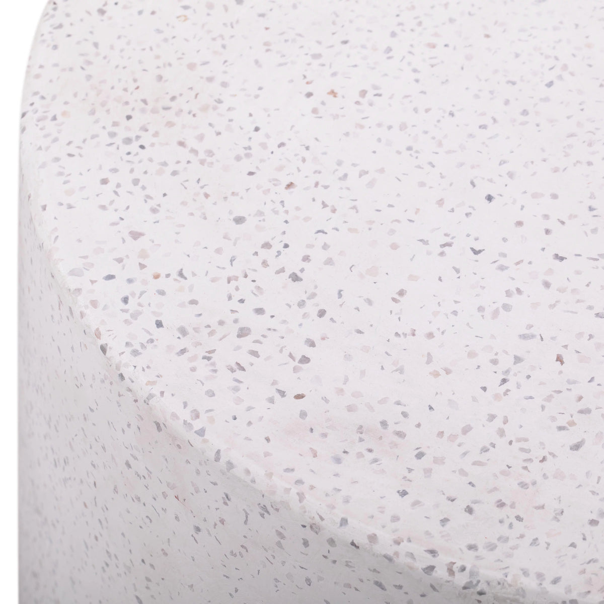 Round Light Speckled Concrete Side Table H3762