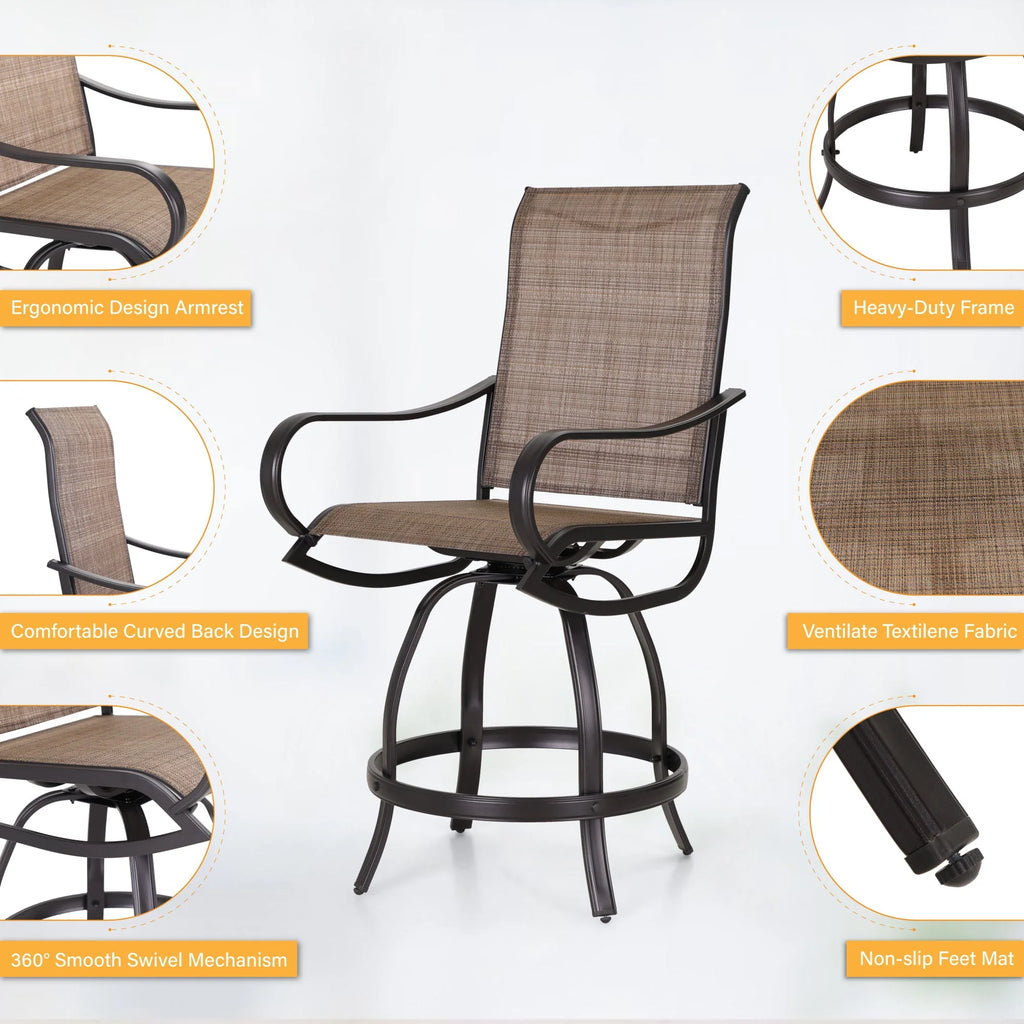 2 Piece Outdoor Swivel Bar Stools Q404600