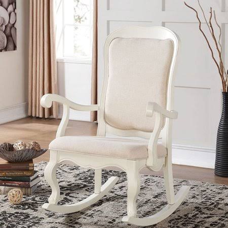Rocking Chair in Fabric & Antique White J508