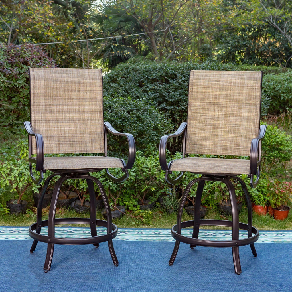 2 Piece Outdoor Swivel Bar Stools Q404600