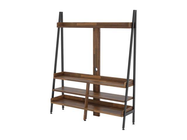 Matte Black Industrial Wood Entertainment Center W8144
