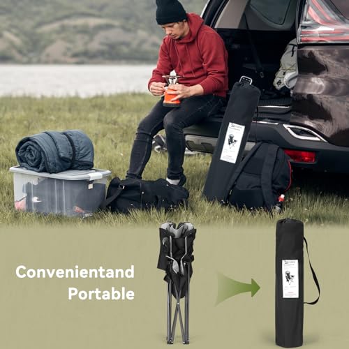 Camping Chairs 2 Pack, Folding Chair with Cup Holder & Cooler Bag Z970