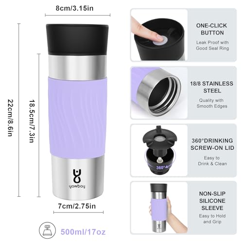 16 oz Stainless Steel Insulated Travel Coffee Mug B525279