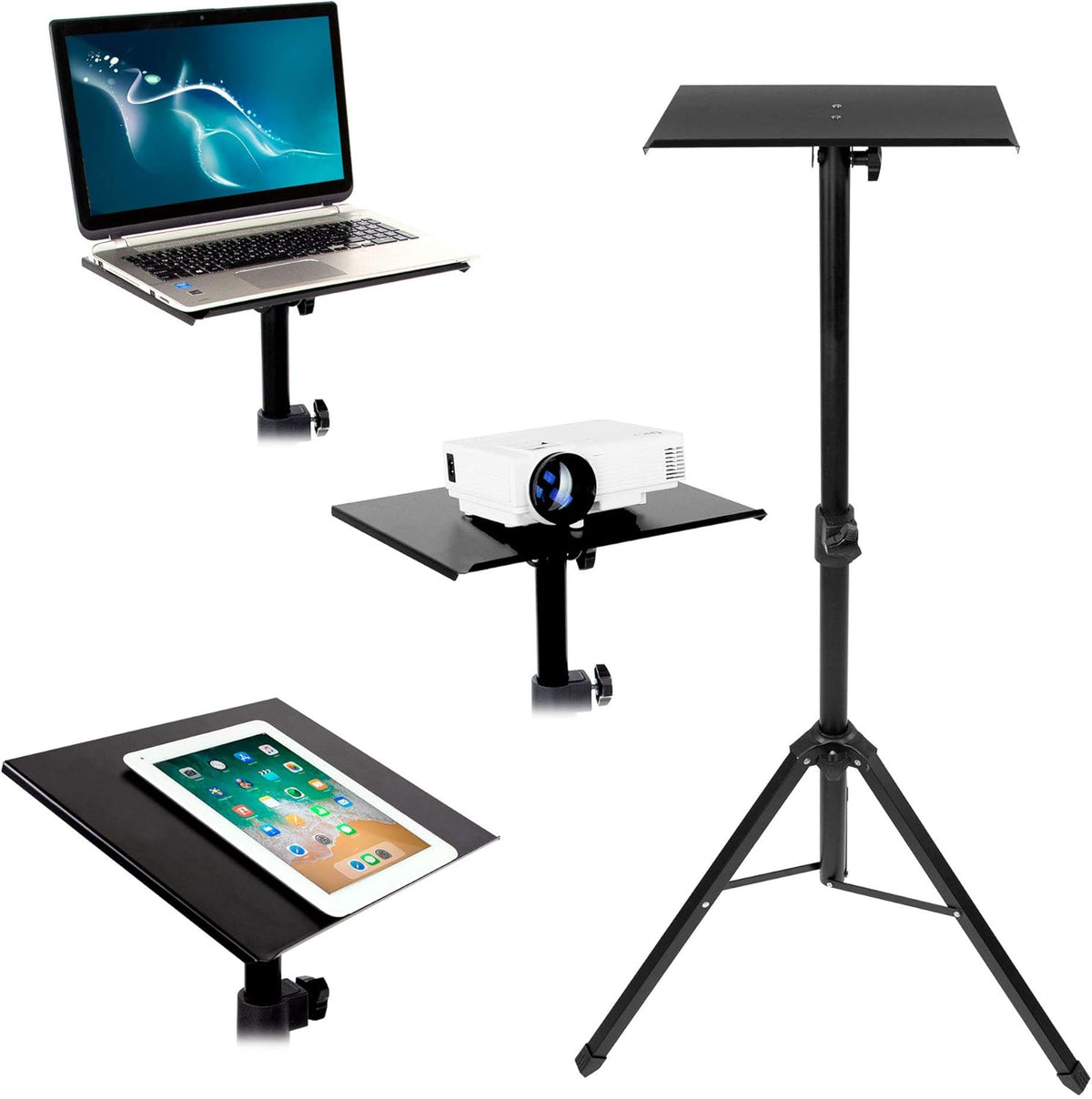 Folding Projector Tripod Stand with Tilting Tray and Carrying Case Q36957