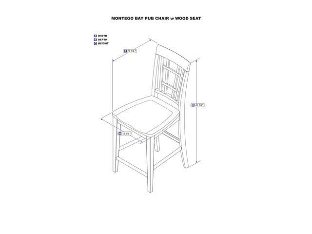 Caramel Latte Pub Chairs Set of 2 with Wood Seat G480172