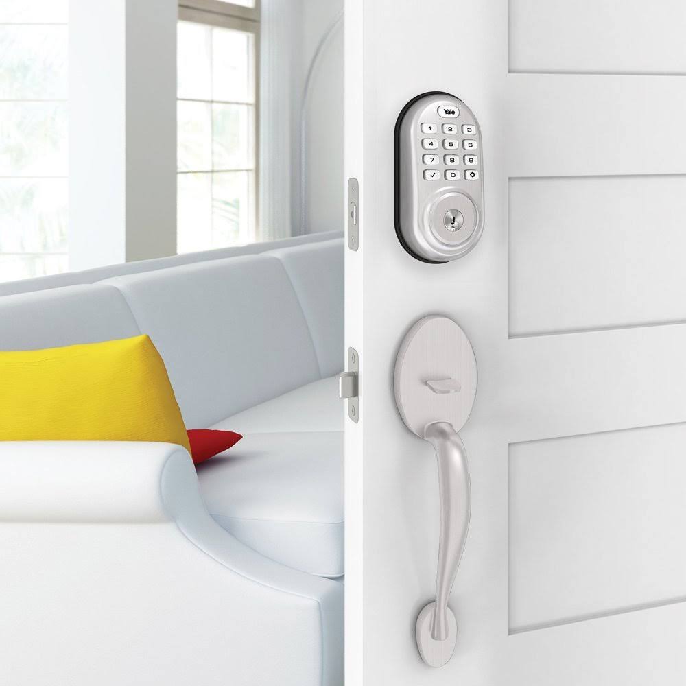 Satin Nickel Finish Push Button Deadbolt with Bluetooth N8114