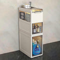 Narrow Bathroom Floor Storage Cabinet with Drawers and Wheels R535