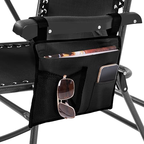Beige Folding Rocking Chair with Cupholder and Pillow Y313