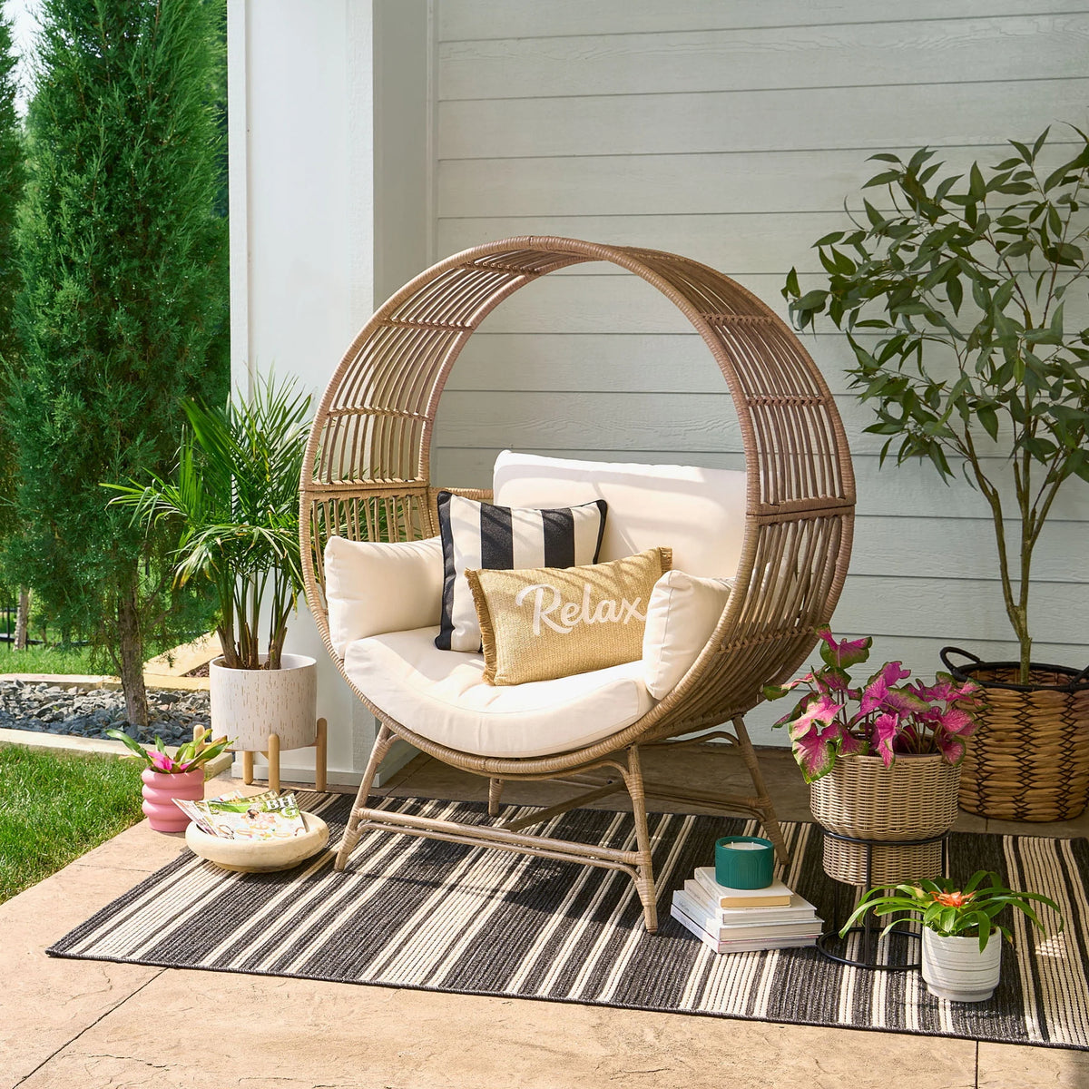 Round Wicker Outdoor Egg Chair I844