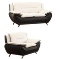 2 Piece Living Room Set with Loveseat and Armchair in Black/Beige Y938