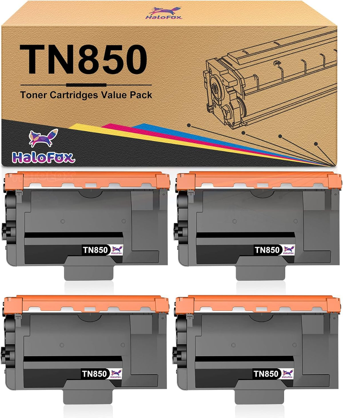 Compatible Black Toner Cartridge 4-Pack I68532