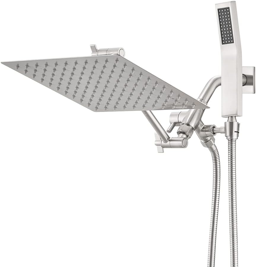 10 Inch Rain Shower Head With Handheld, Dual Shower Head Combo, Brushed Nickel G676