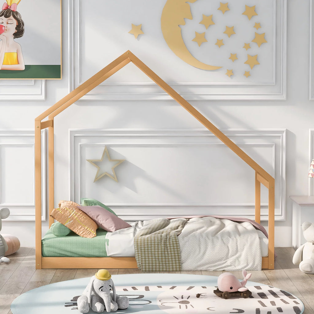 Twin Size Wooden House Bed E111