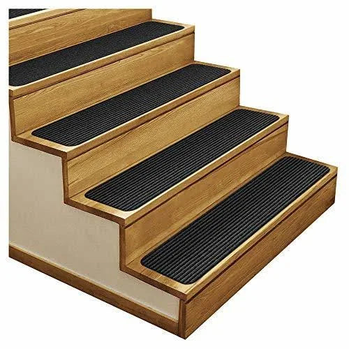 Set of 12 Skid-Resistant Carpet Stair Treads Smokey Black 9 in. x 36 in. G9943