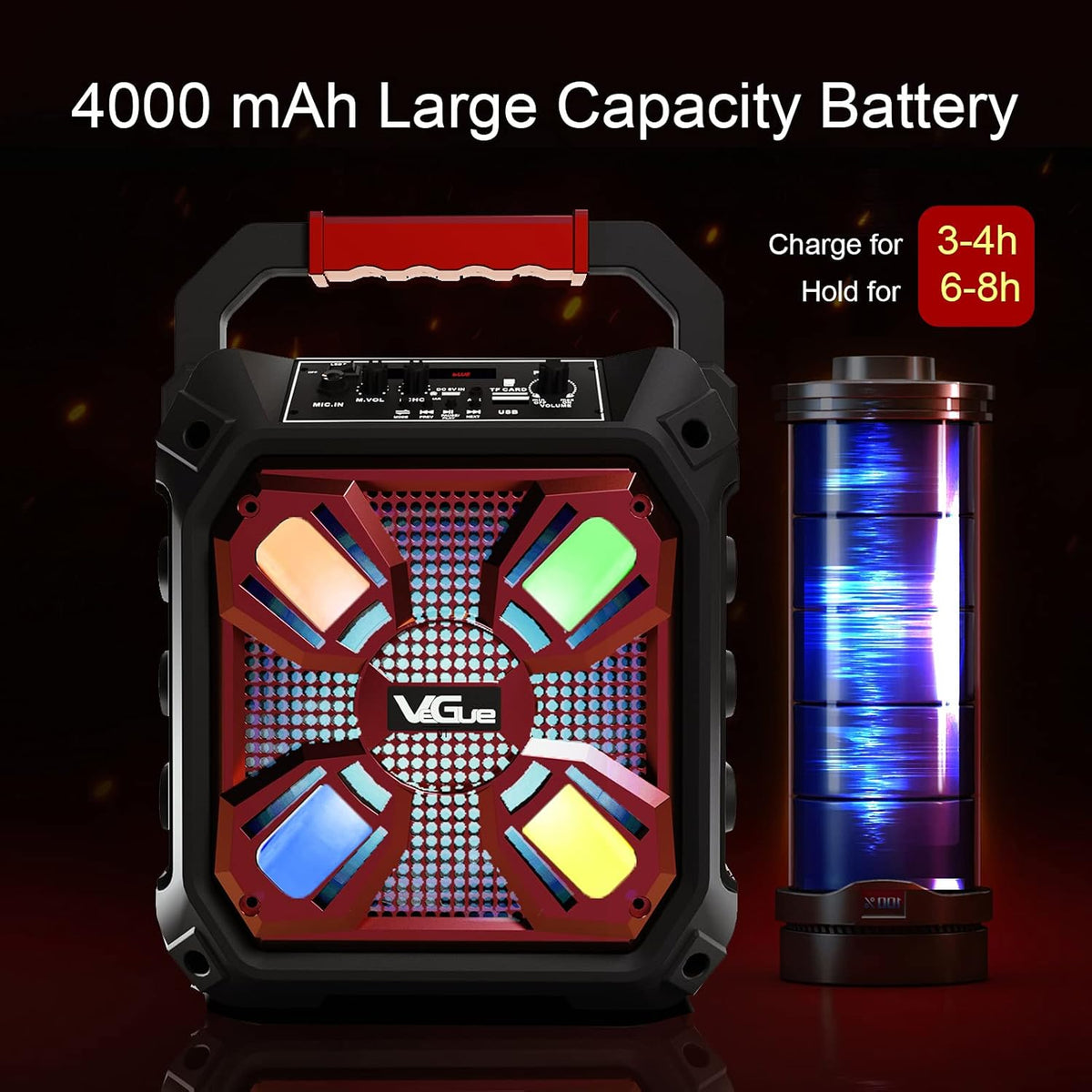 Karaoke Machine with Wireless Microphone and LED Lights Q726