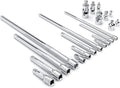 20 Piece 1/4", 3/8", 1/2" Drive Extension, Universal Joint and Adapter Set X263338