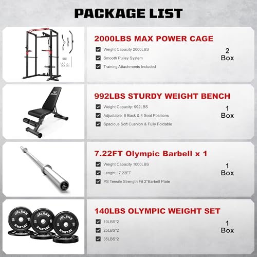 Power Cage with LAT Pulldown and Adjustable Pulley System Y36759