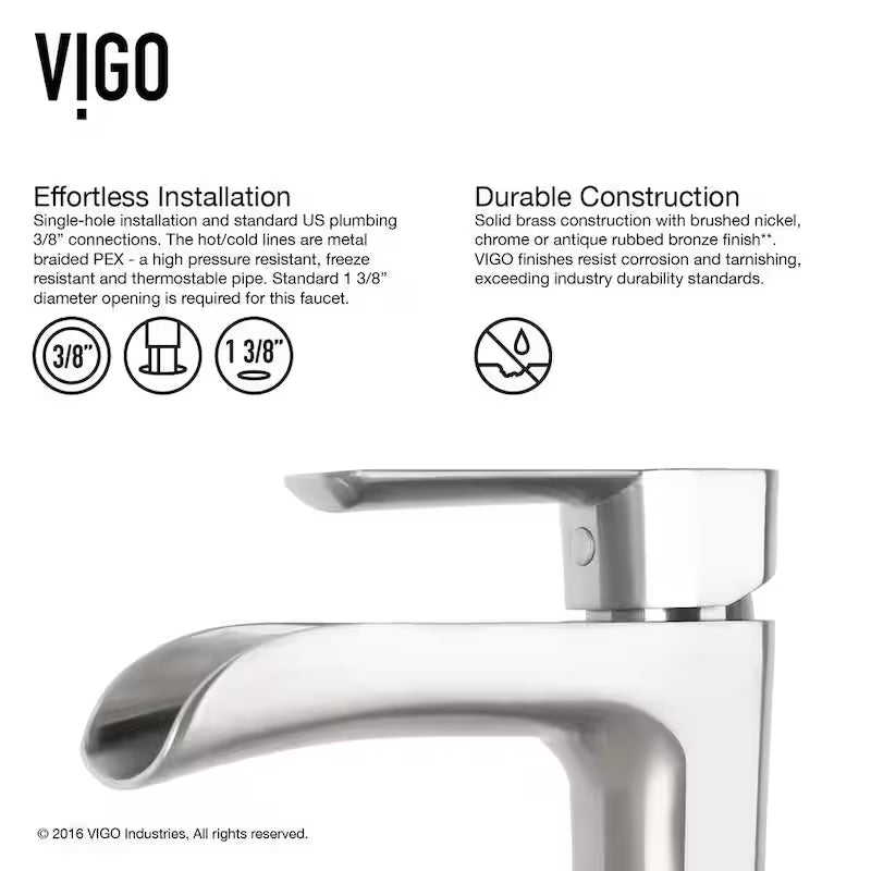 Single Handle Vessel Faucet in Brushed Nickel X1966