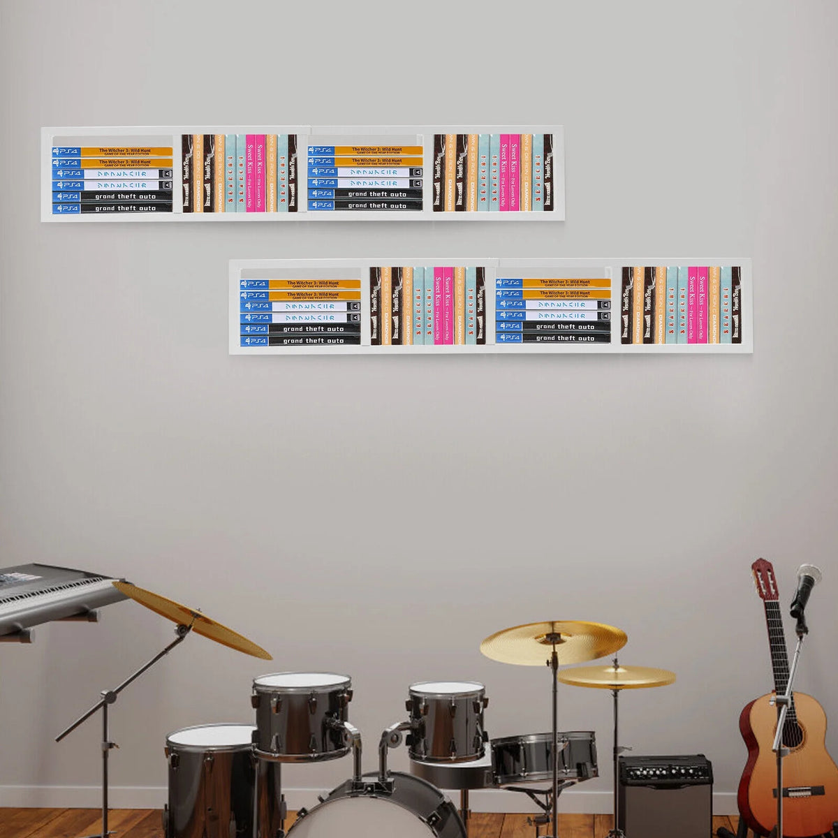 Metal Storage Media Shelf CD DVD Rack Wall Mount K98903