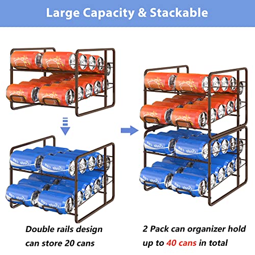 2 Pack Soda Can Organizer for Refrigerator 40 Cans U299666