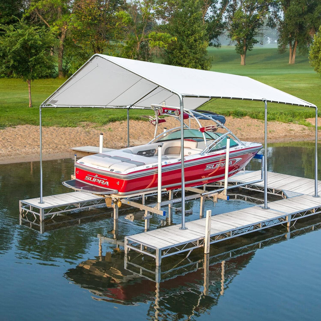 Heavy Duty Portable Carport Canopy 20X10 ft with Galvanized Steel Frame and PE Cover, White G79471