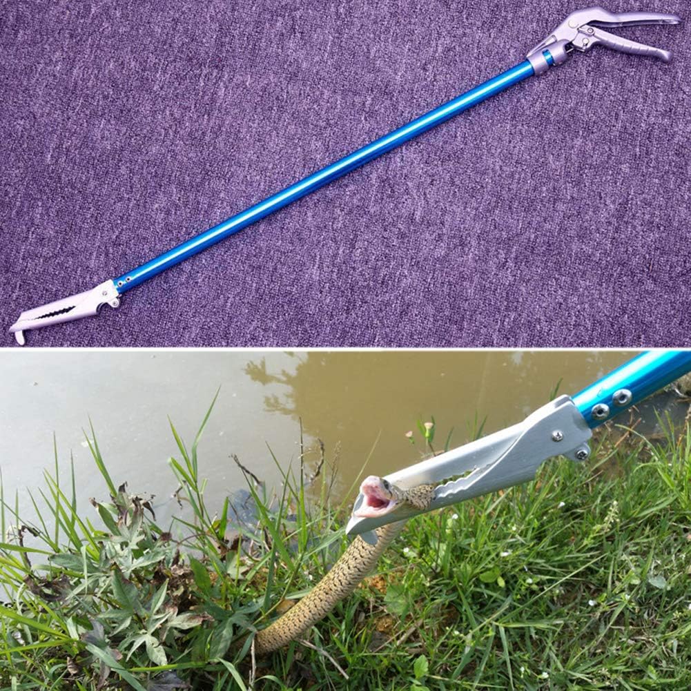 All-Aluminum Alloy Snake Tong Reptile Grabber Wide Jaw Handling Tool with Lock Pack of 2 G770