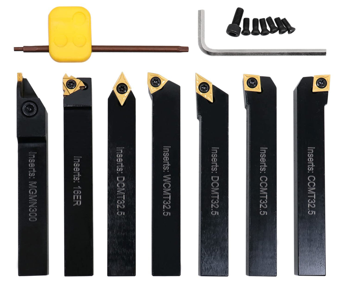 5/8'' Shank 7 Pc Indexable Carbide Turning Tool Set M996056