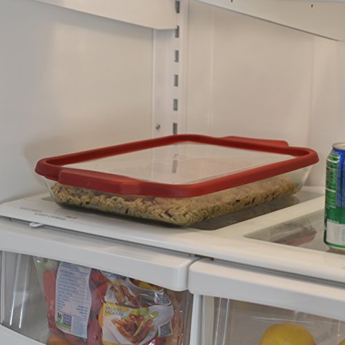 3-quart Glass Baking Dish with Airtight Lid, Cherry Red K10290